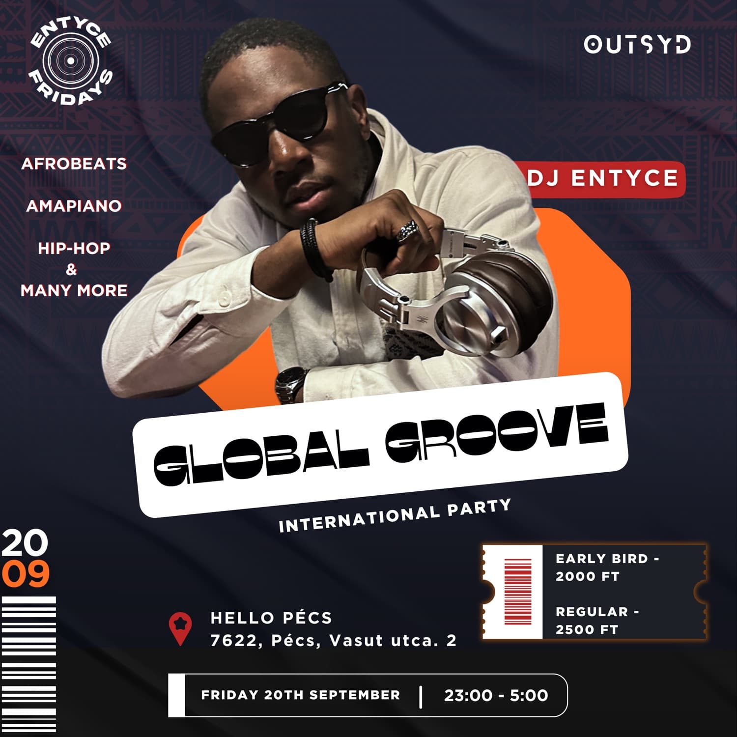 GLOBAL GROOVE - International Party's banner